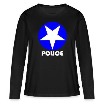 police - T-shirt manches longues Premium bio Femme - noir - Devant - Julia (174cm)