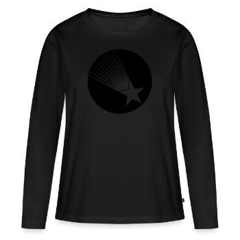 étoile filante, étoile, ciel étoilé - T-shirt manches longues Premium bio Femme - noir - Devant - Julia (174cm)