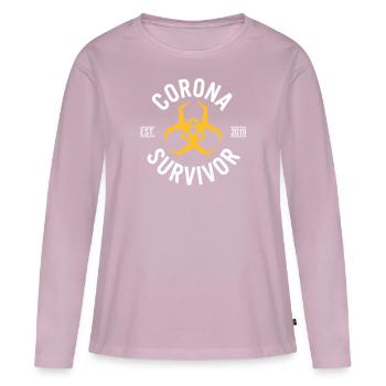 Corona Survivor 2019 - T-shirt manches longues Premium bio Femme - rose poudré - Devant - Julia (174cm)