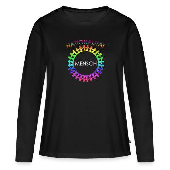 gegen Nazis - Frauen Premium Bio Langarmshirt - Schwarz - Vorne - Julia (174cm)