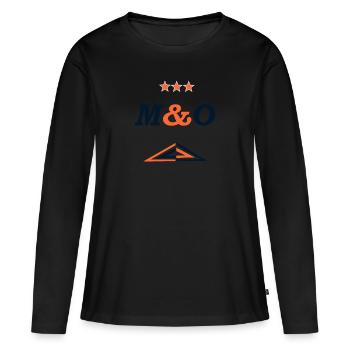 M & O-Stern - Frauen Premium Bio Langarmshirt - Schwarz - Vorne - Julia (174cm)