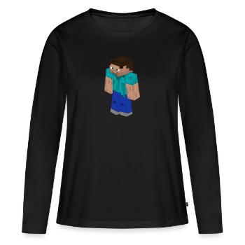 Steve Skin - T-shirt manches longues Premium bio Femme - noir - Devant - Julia (174cm)