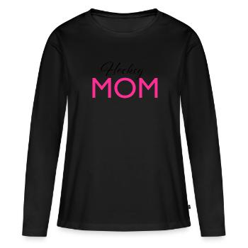 hockey mum - Frauen Premium Bio Langarmshirt - Schwarz - Vorne - Julia (174cm)