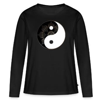 Yin-yang - T-shirt manches longues Premium bio Femme - noir - Devant - Julia (174cm)