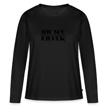 Oh, mein Chuck. - Frauen Premium Bio Langarmshirt - Schwarz - Vorne - Julia (174cm)