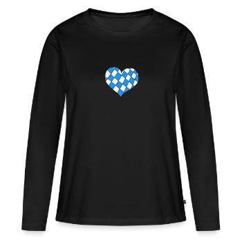 Bavarian heart - gift idea - Women's Premium Organic Long Sleeve Shirt - black - Front - Julia (174cm)