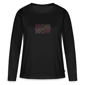 MOM WOW Mama Mum Rainbow Mommy rainbow - Women's Premium Organic Long Sleeve Shirt - black - Front - Julia (174cm)