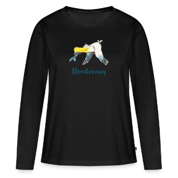 Drôle De Norderney Moewe - T-shirt manches longues Premium bio Femme - noir - Devant - Julia (174cm)