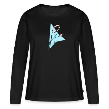 Hippe abstrakte, geometrische Formen & Shapes - Frauen Premium Bio Langarmshirt - Schwarz - Vorne - Julia (174cm)