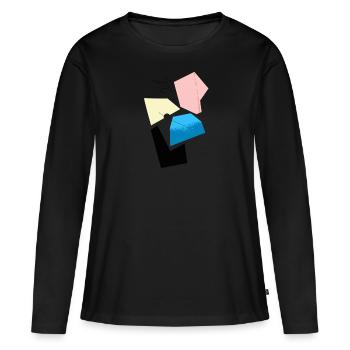 Abstract geometric shapes & shapes - Women's Premium Organic Long Sleeve Shirt - black - Front - Julia (174cm)