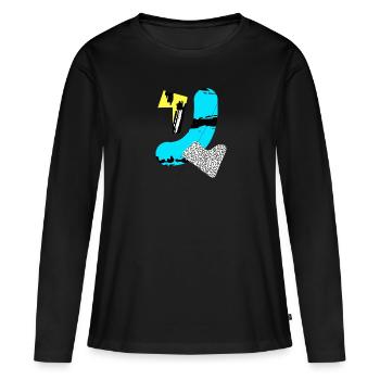 Abstract geometric shapes & shapes - Women's Premium Organic Long Sleeve Shirt - black - Front - Julia (174cm)