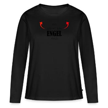 Engel - Frauen Premium Bio Langarmshirt - Schwarz - Vorne - Julia (174cm)