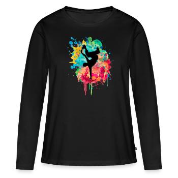 Breakdance Bboy Bgirl HipHop - T-shirt manches longues Premium bio Femme - noir - Devant - Julia (174cm)