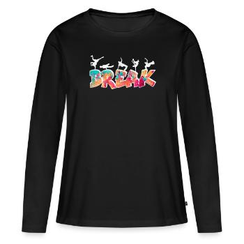 Breakdance Bboy Bgirl HipHop - T-shirt manches longues Premium bio Femme - noir - Devant - Julia (174cm)