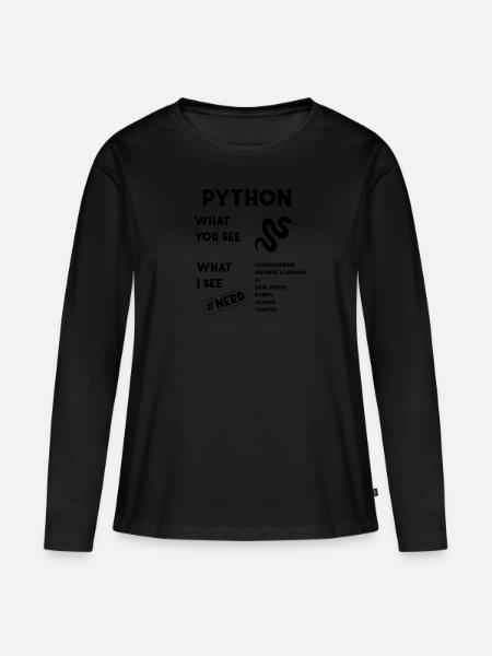 Python Programming - Frauen Premium Bio Langarmshirt - Schwarz