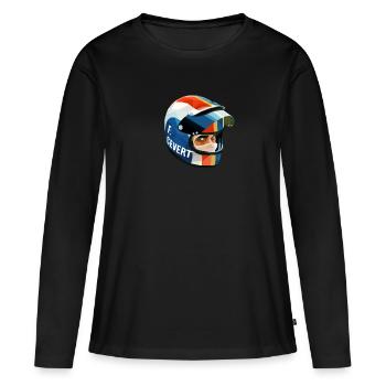 Francois Cevert Helmet - T-shirt manches longues Premium bio Femme - noir - Devant - Julia (174cm)