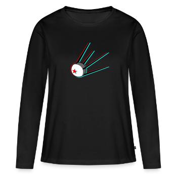 Spoutnik - T-shirt manches longues Premium bio Femme - noir - Devant - Julia (174cm)