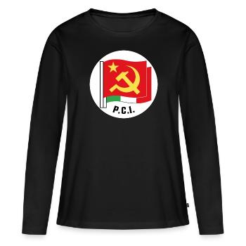 Parti communiste italien - T-shirt manches longues Premium bio Femme - noir - Devant - Julia (174cm)