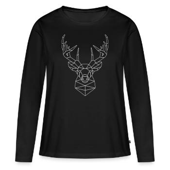 Reindeer geometry - Women's Premium Organic Long Sleeve Shirt - black - Front - Julia (174cm)