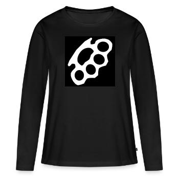C’est un coup de poing - T-shirt manches longues Premium bio Femme - noir - Devant - Julia (174cm)