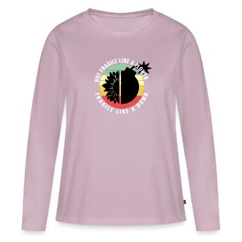 Blumenmotiv Damen Geschenk - Frauen Premium Bio Langarmshirt - Altrosa - Vorne - Julia (174cm)