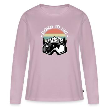 Born To Ski - Sjifahrer Ski Piste Après Ski - T-shirt manches longues Premium bio Femme - rose poudré - Devant - Julia (174cm)