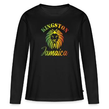 Kingston Town Jamaica Backpacker Travel - T-shirt manches longues Premium bio Femme - noir - Devant - Julia (174cm)