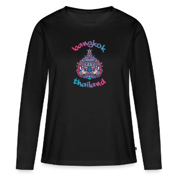 Bangkok Thaïlande Backpacker Voyage - T-shirt manches longues Premium bio Femme - noir - Devant - Julia (174cm)