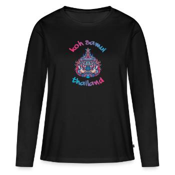 Koh Samui Thaïlande Backpacker Voyage - T-shirt manches longues Premium bio Femme - noir - Devant - Julia (174cm)