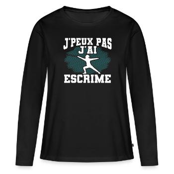 Je Peux Pas J'Ai Escrime - T-shirt manches longues Premium bio Femme - noir - Devant - Julia (174cm)