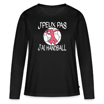 Je Peux Pas J'Ai Handball - T-shirt manches longues Premium bio Femme - noir - Devant - Julia (174cm)