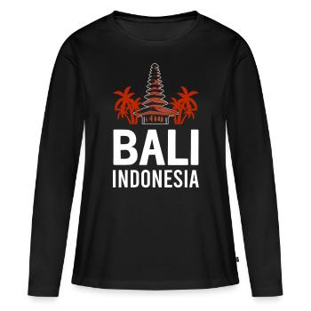 Bali - T-shirt manches longues Premium bio Femme - noir - Devant - Julia (174cm)