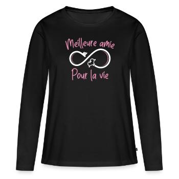 Meilleure Amie Pour La Vie - T-shirt manches longues Premium bio Femme - noir - Devant - Julia (174cm)