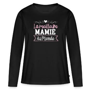 Die beste Oma der Welt Muttertag - Frauen Premium Bio Langarmshirt - Schwarz - Vorne - Julia (174cm)