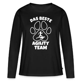 Agility Hundesport - Frauen Premium Bio Langarmshirt - Schwarz - Vorne - Julia (174cm)