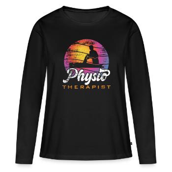 Physio Theraphist / Theraphist Gifts - T-shirt manches longues Premium bio Femme - noir - Devant - Julia (174cm)