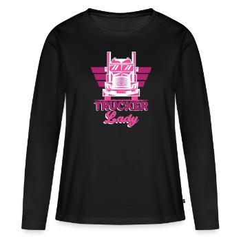 Trucker Lady Female Truck - Women's Premium Organic Long Sleeve Shirt - black - Front - Julia (174cm)