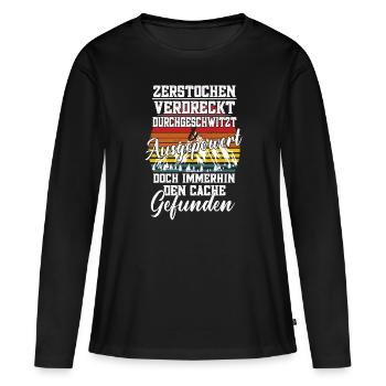 Den Cache Gefunden - Frauen Premium Bio Langarmshirt - Schwarz - Vorne - Julia (174cm)