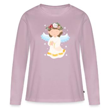 Süßer Engel Angel Weihnachten Engelchen - Frauen Premium Bio Langarmshirt - Altrosa - Vorne - Julia (174cm)