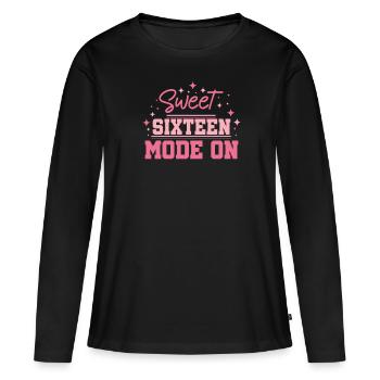 Sweet 16 - Frauen Premium Bio Langarmshirt - Schwarz - Vorne - Julia (174cm)