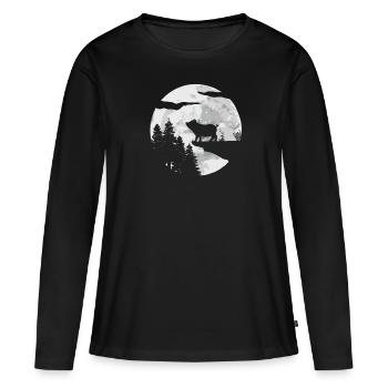 Éleveur de porcs Éleveur de porcs Éleveur de porcs - T-shirt manches longues Premium bio Femme - noir - Devant - Julia (174cm)