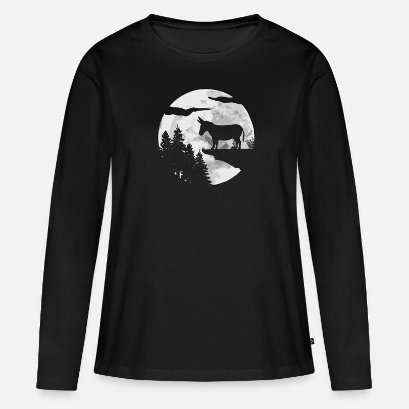 Asino - Maglia a maniche lunghe ecologica premium da donna - nero