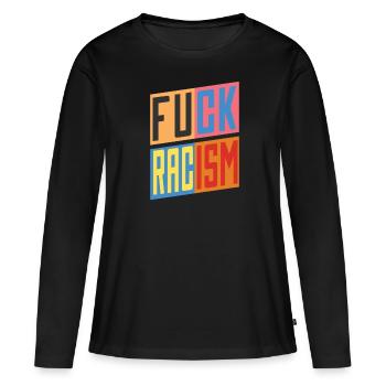 Anti-racism - Women's Premium Organic Long Sleeve Shirt - black - Front - Julia (174cm)