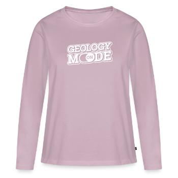 Géologue Géologie Minéraux de pierre - T-shirt manches longues Premium bio Femme - rose poudré - Devant - Julia (174cm)