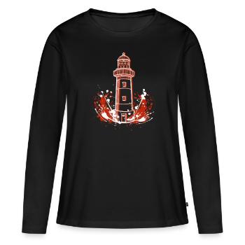 Phare - T-shirt manches longues Premium bio Femme - noir - Devant - Julia (174cm)