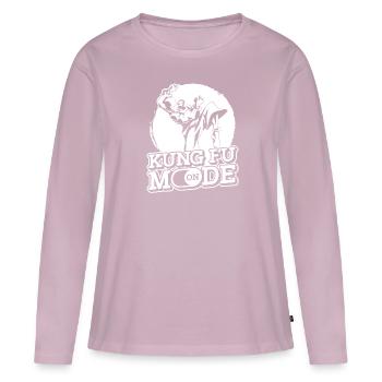 Kung Fu - Women's Premium Organic Long Sleeve Shirt - dusky pink - Front - Julia (174cm)