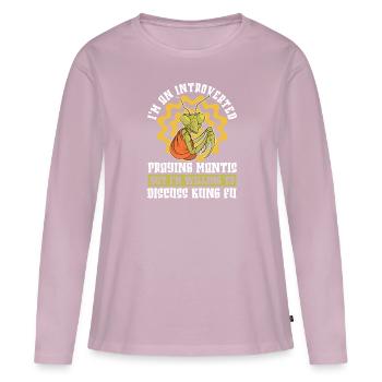 Kung Fu - Women's Premium Organic Long Sleeve Shirt - dusky pink - Front - Julia (174cm)