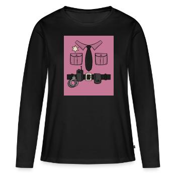 Officier de police Commissaire de police - T-shirt manches longues Premium bio Femme - noir - Devant - Julia (174cm)
