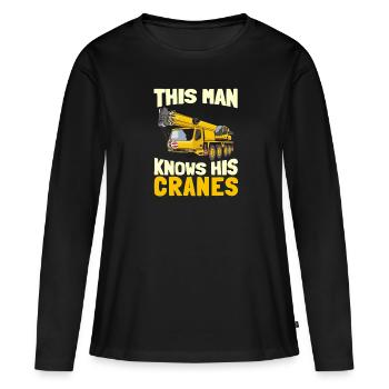 Construction de grue Grue Grutier Grutier Grutier Opérateur - T-shirt manches longues Premium bio Femme - noir - Devant - Julia (174cm)
