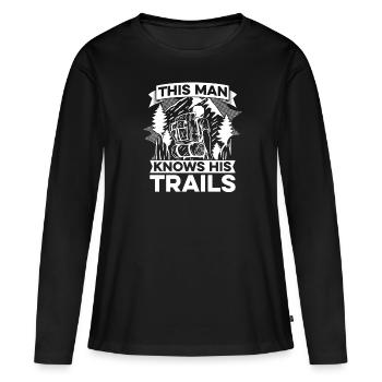 Randonnée Trekking Randonneurs - T-shirt manches longues Premium bio Femme - noir - Devant - Julia (174cm)